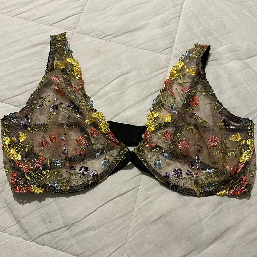 Dream angels embroidered mesh floral bra 36DDD